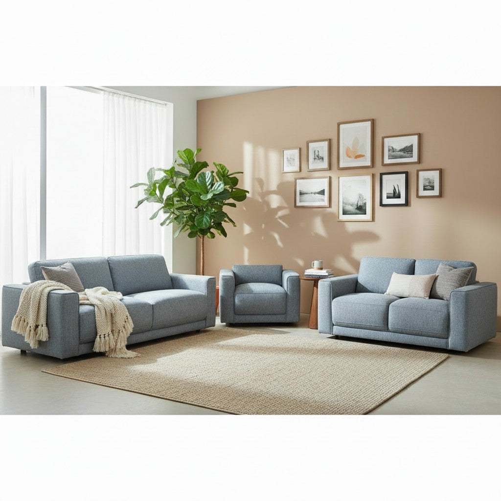 Marlow Grey Fabric 3+2+1 Sofa Suite