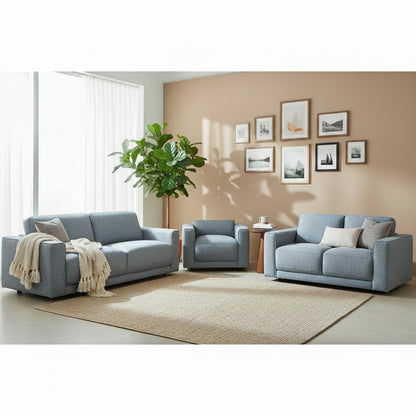Marlow Grey Fabric 3+2+1 Sofa Suite
