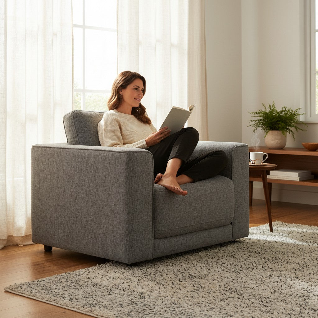 Marlow Grey Fabric Armchair