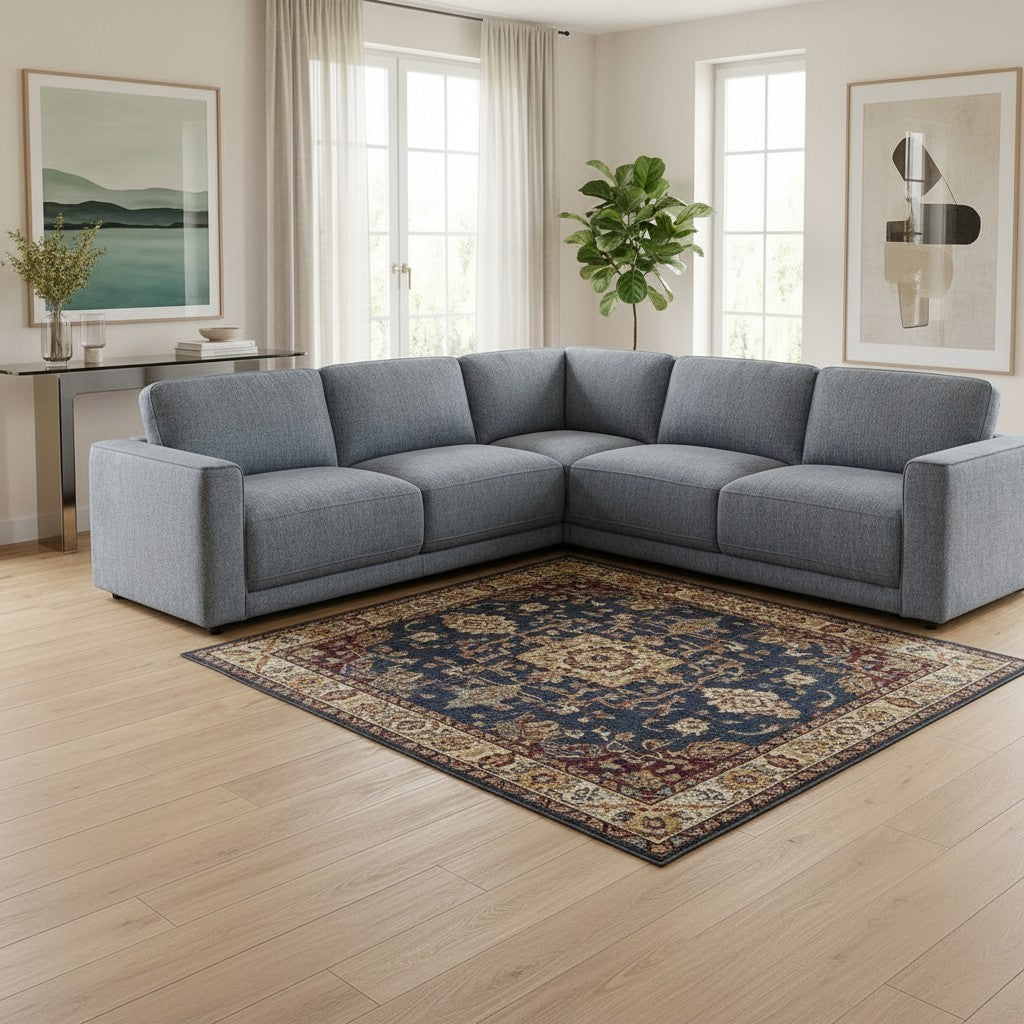 Marlow Grey Fabric L-Shape Large Corner Sofa