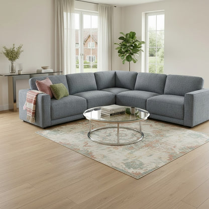 Marlow Grey Fabric L-Shape Large Corner Sofa