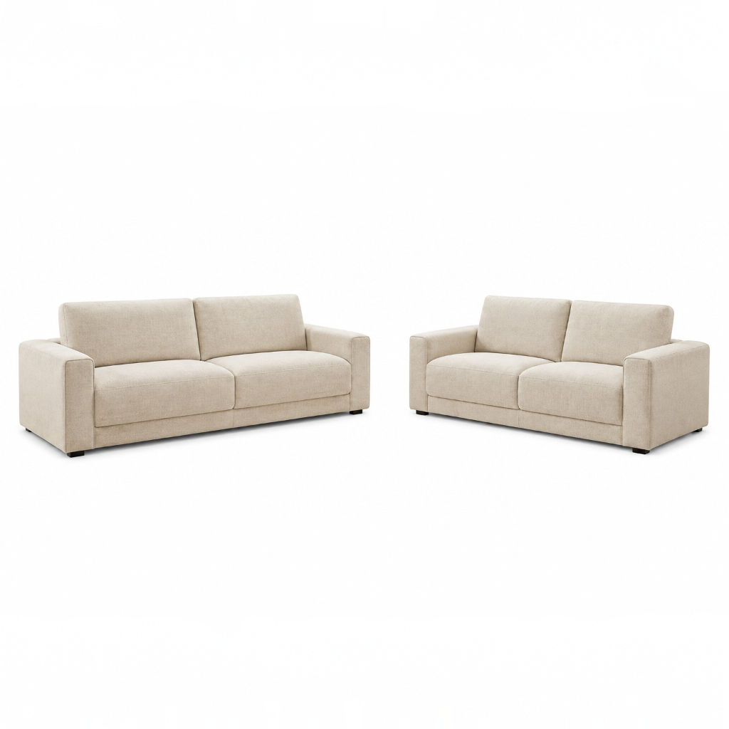 Marlow Beige Fabric 3+2 Sofa Suite