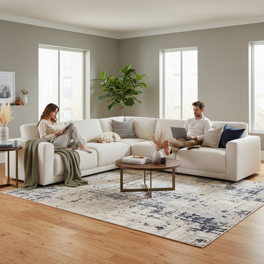 Marlow Beige Fabric Large Corner Sofa
