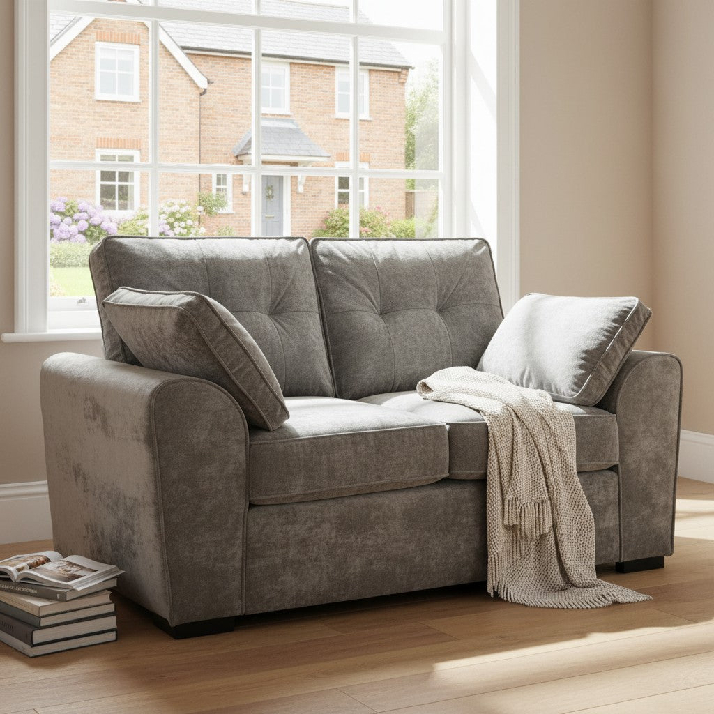 Maxwell Grey Fabric 2 Seater Sofa
