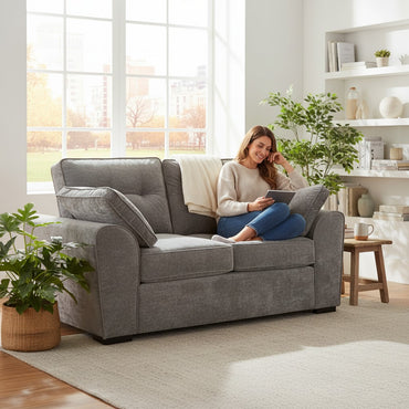 Maxwell Grey Fabric 2 Seater Sofa