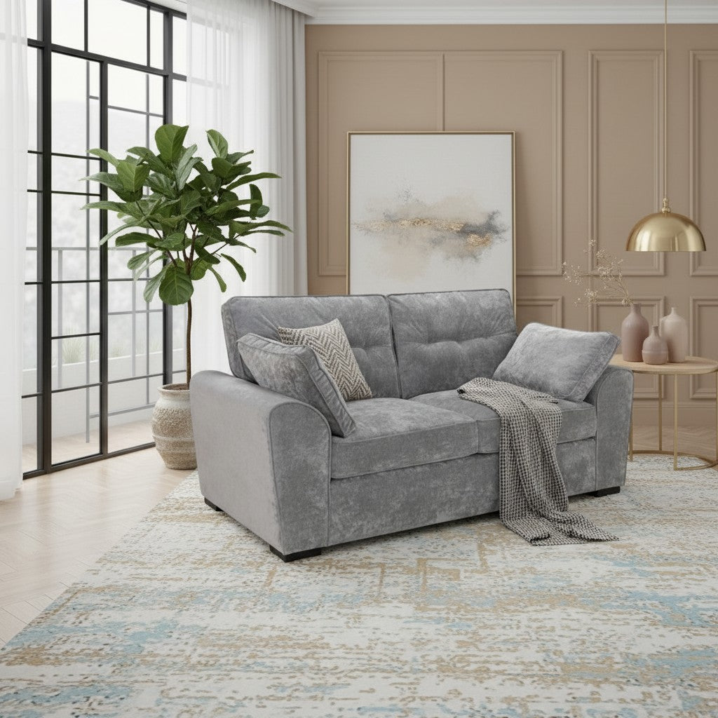 Maxwell Grey Fabric 3 Seater Sofa