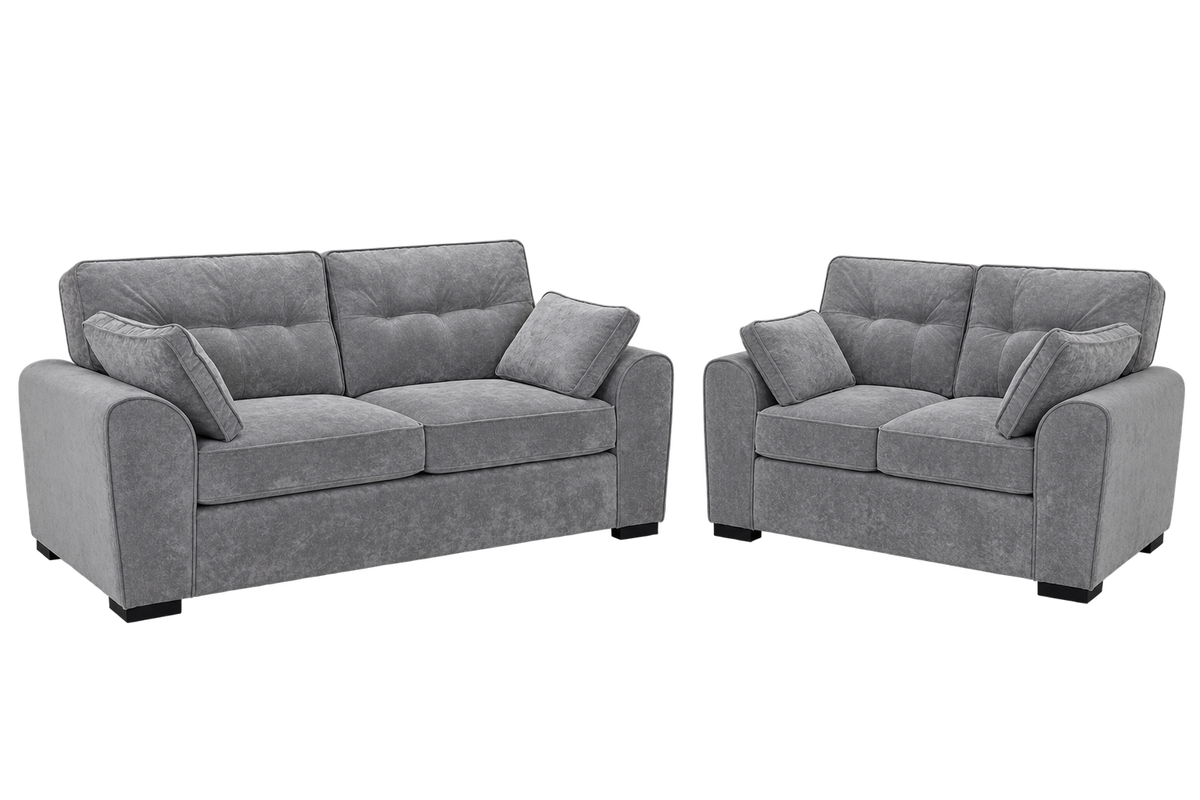 Maxwell Grey Fabric 3+2 Sofa Suite