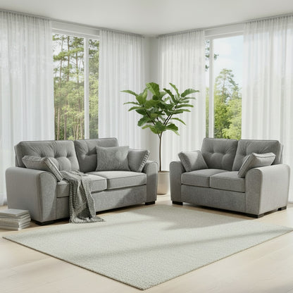 Maxwell Grey Fabric 3+2 Sofa Suite