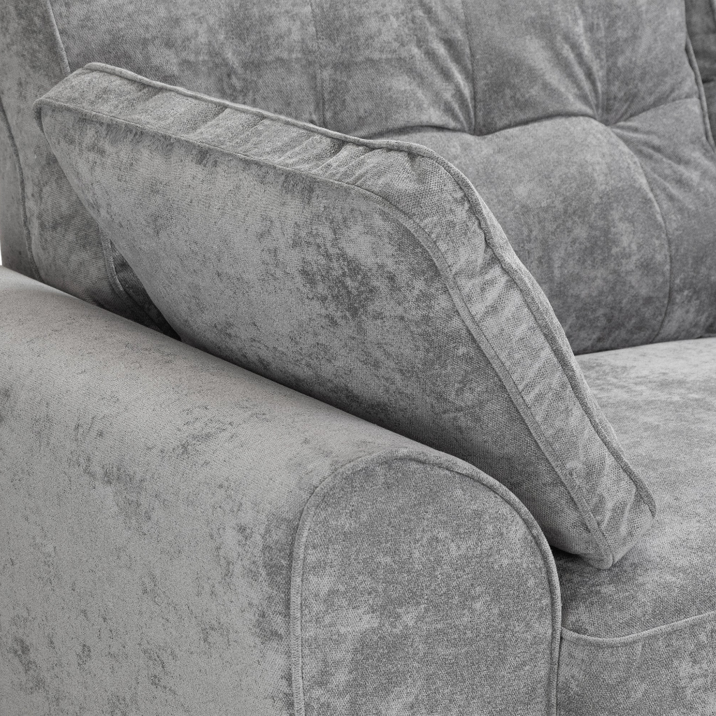 Maxwell Grey Fabric Large Corner Sofa