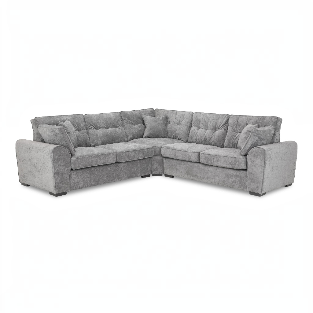 Maxwell Grey Fabric Large Corner Sofa