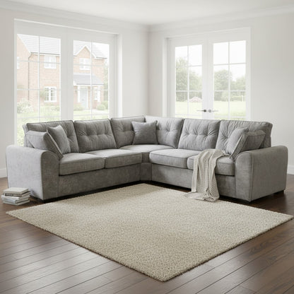 Maxwell Grey Fabric Large Corner Sofa