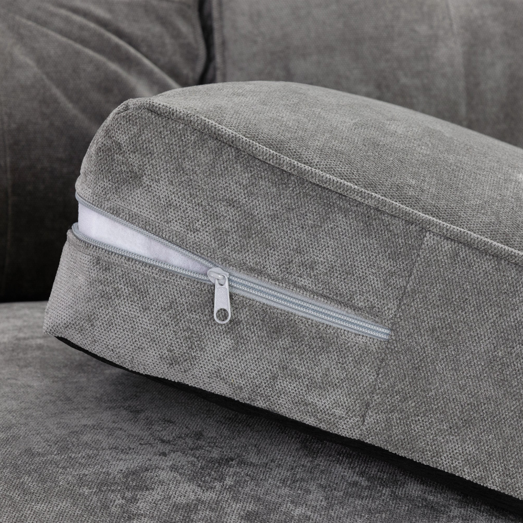 Maxwell Grey Fabric Large Corner Sofa