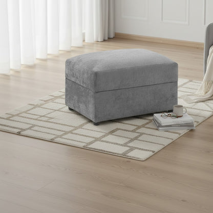 Maxwell Grey Fabric Storage Footstool