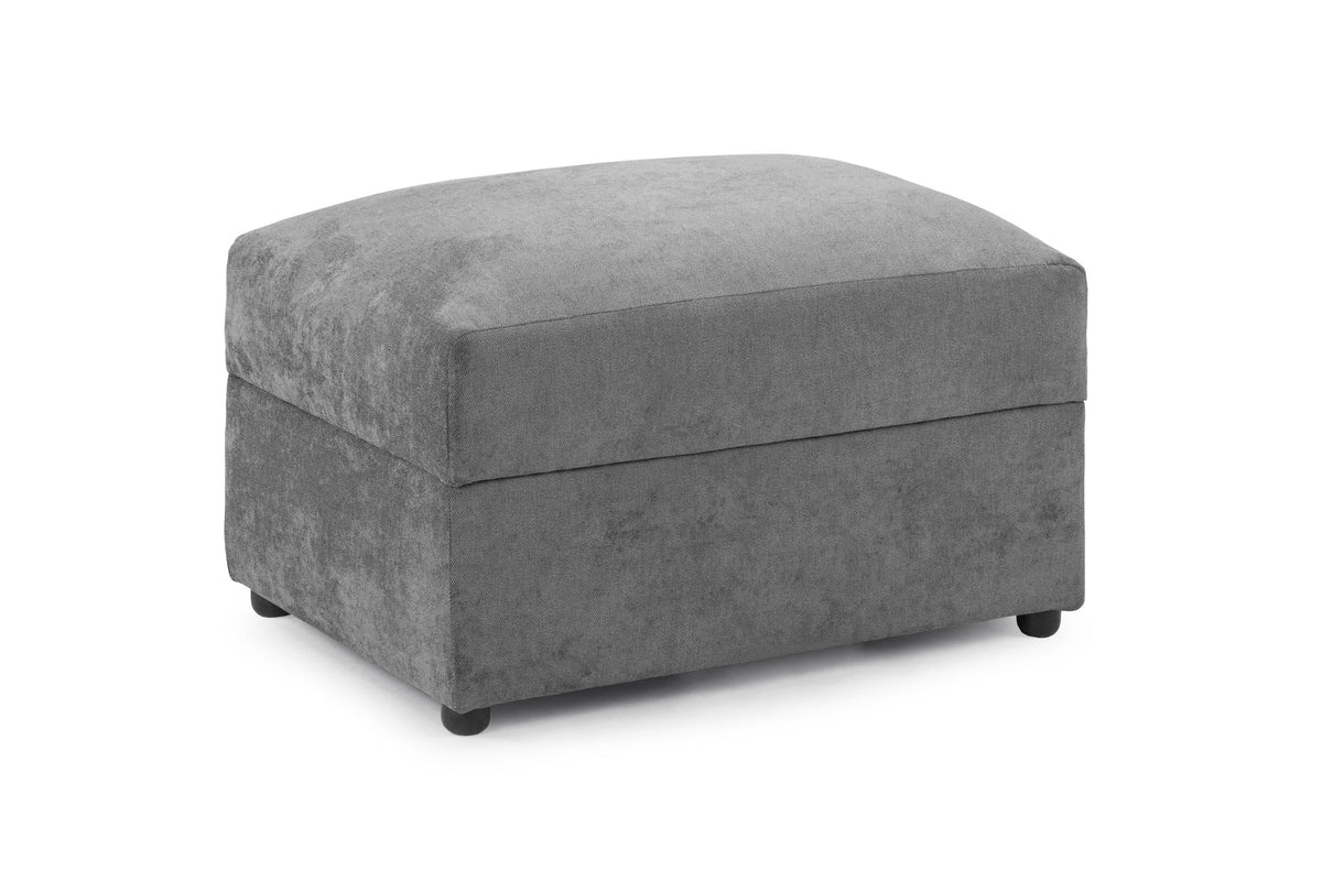 Maxwell Grey Fabric Storage Footstool