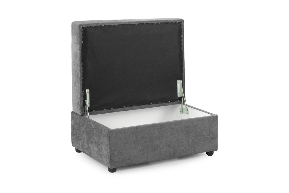 Maxwell Grey Fabric Storage Footstool