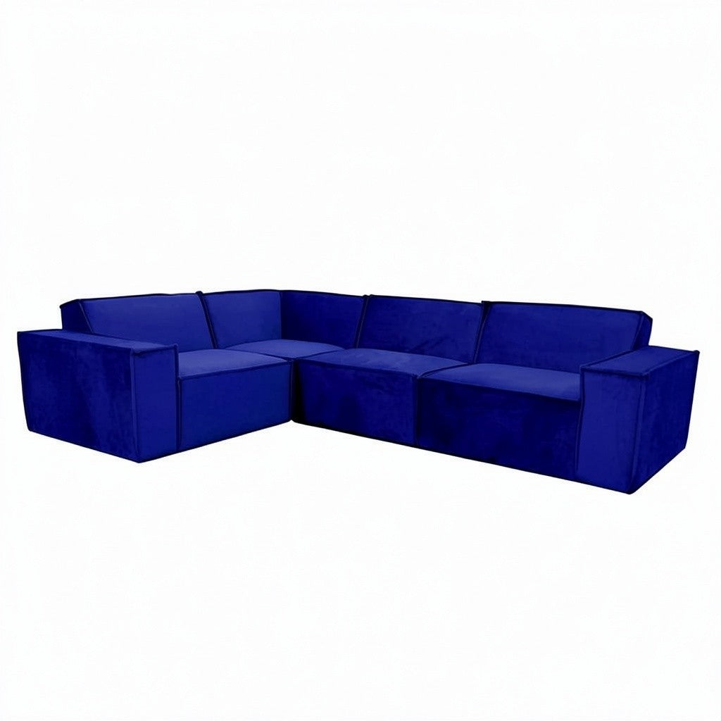 Midland Corner Sofa In Pebble Grey Velvet Fabric