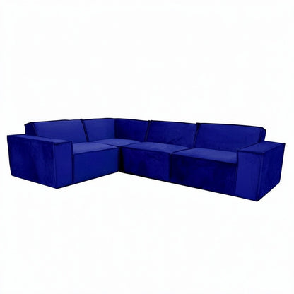 Midland Corner Sofa In Pebble Grey Velvet Fabric