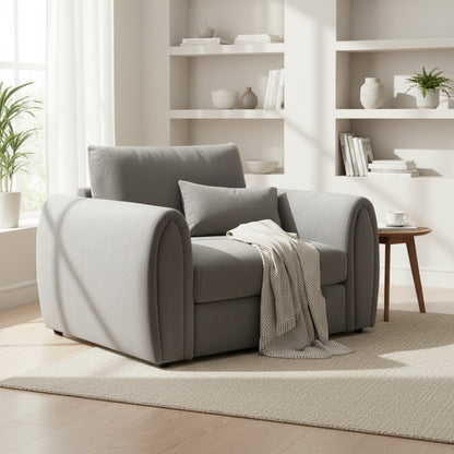 Mirabel Grey Fabric Armchair