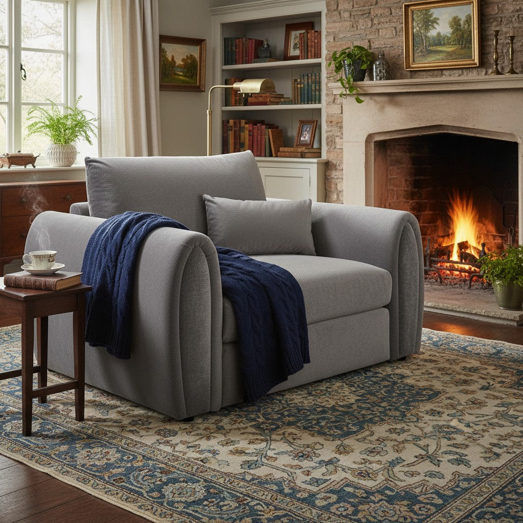 Mirabel Grey Fabric Armchair