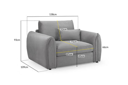 Mirabel Grey Fabric Armchair