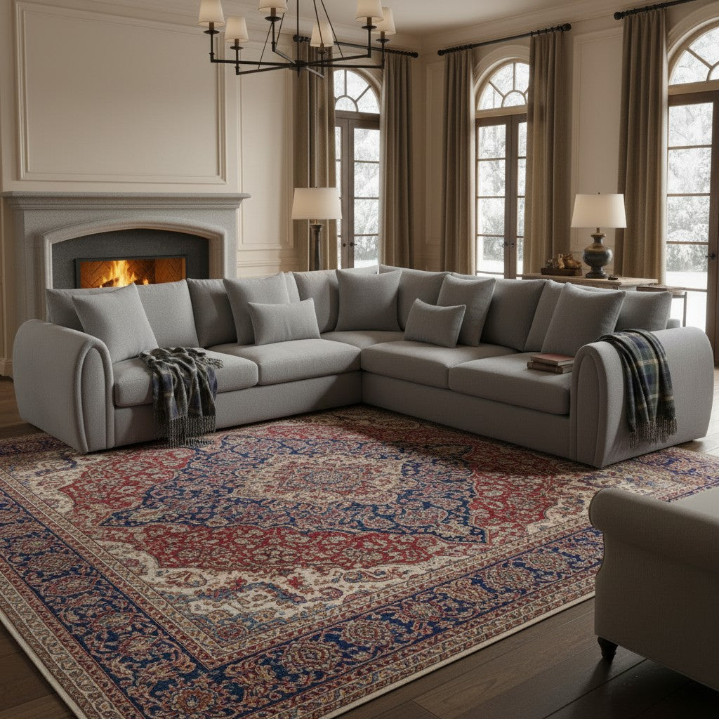 Mirabel Grey Fabric Large Corner Sofa
