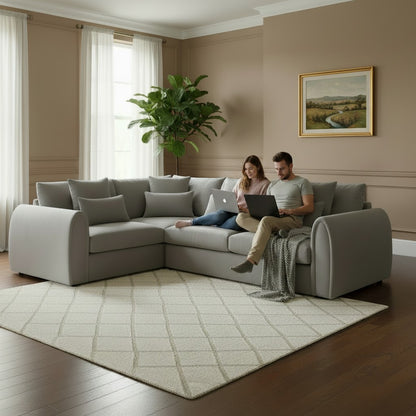 Mirabel Grey Fabric Left Hand L-Shape Corner Sofa