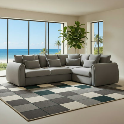 Mirabel Grey Fabric Right Hand L-Shape Corner Sofa