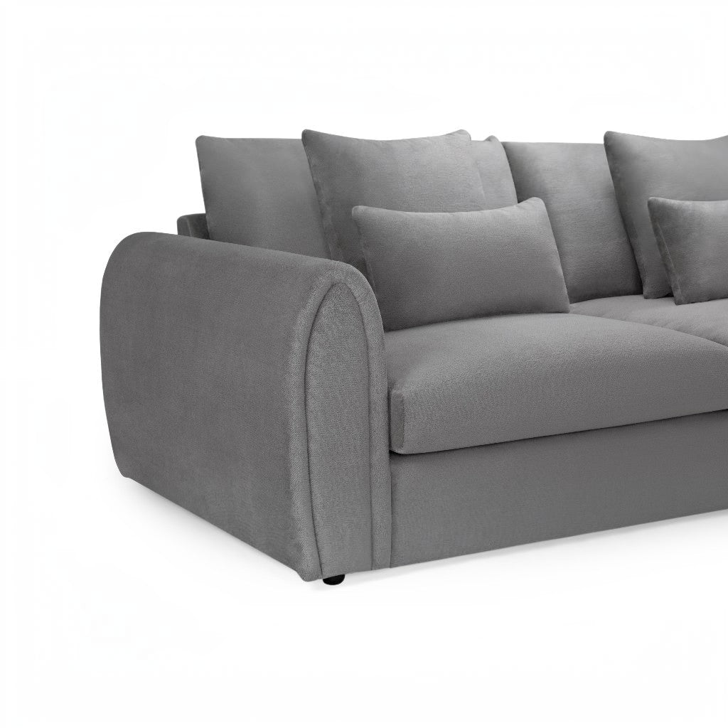 Mirabel Grey Fabric Right Hand L-Shape Corner Sofa