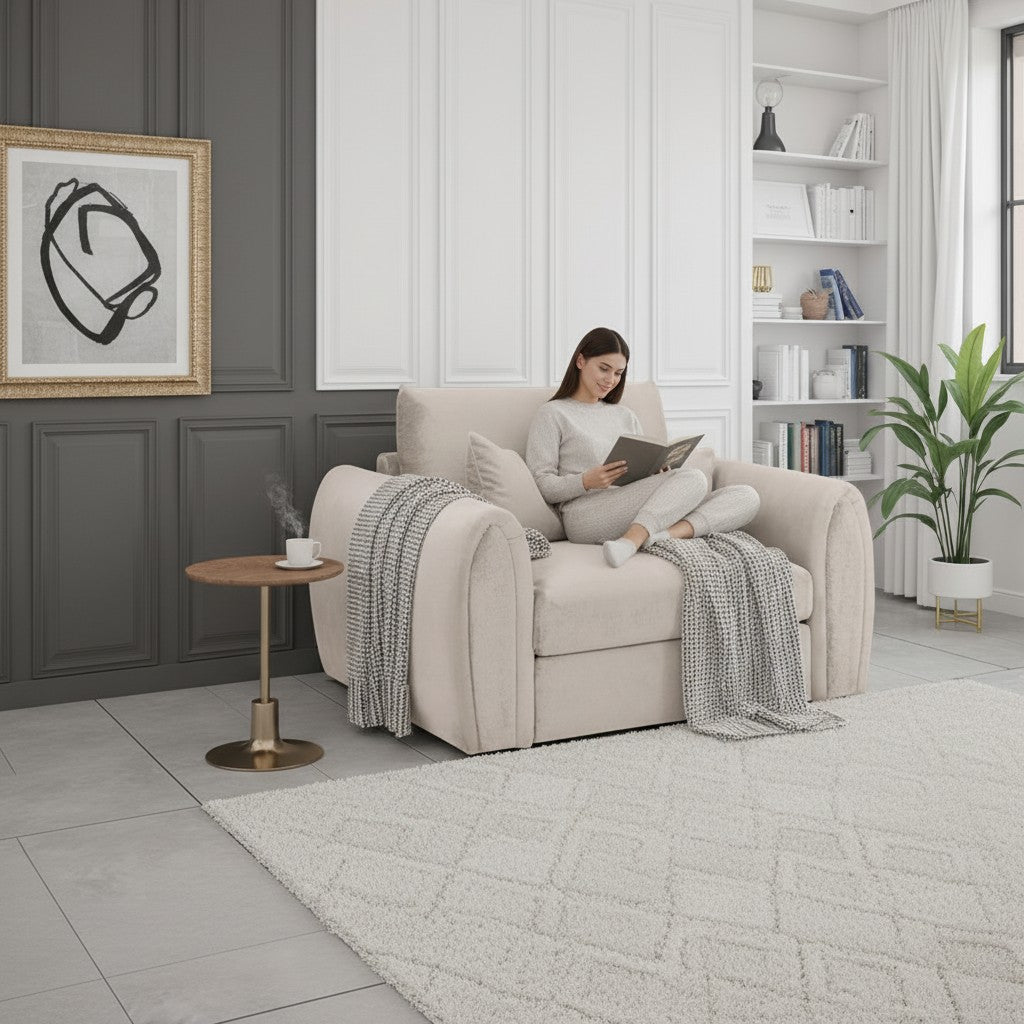 Mirabel Mocha Brown Fabric Armchair