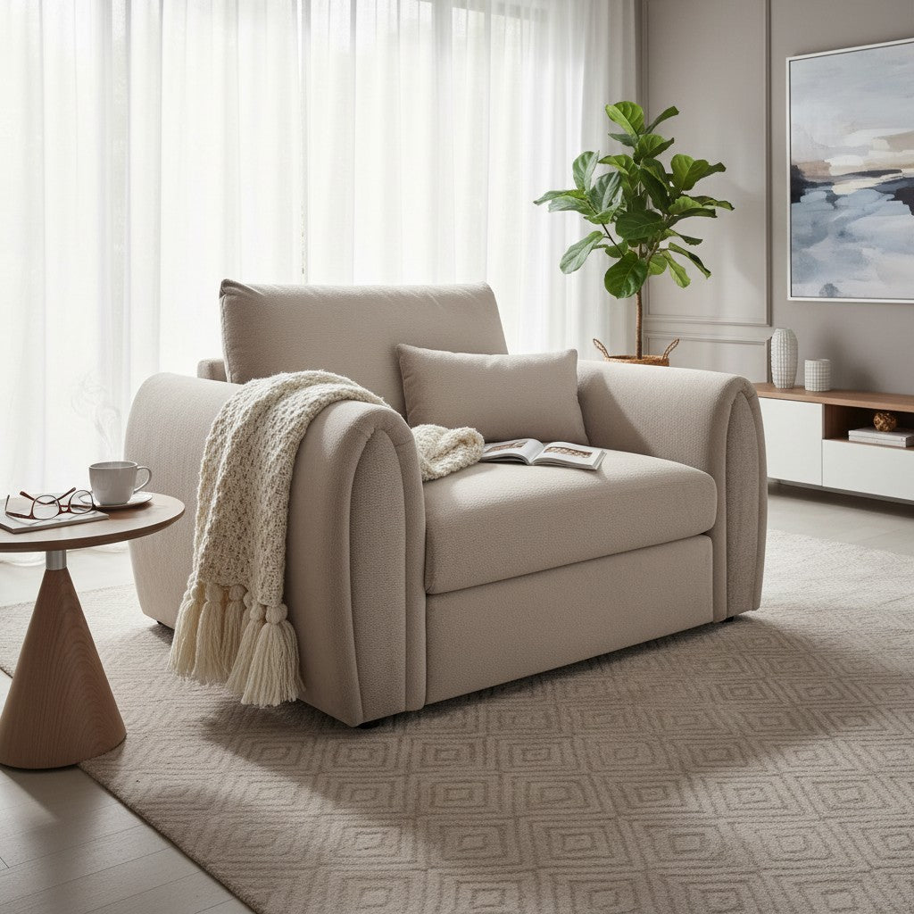 Mirabel Mocha Brown Fabric Armchair