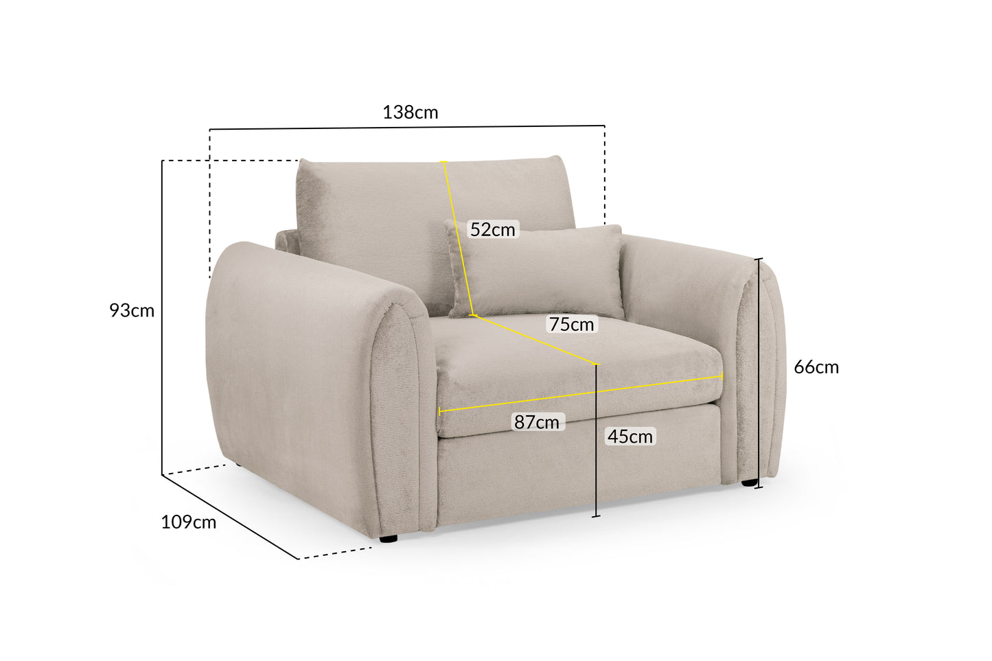 Mirabel Mocha Brown Fabric Armchair