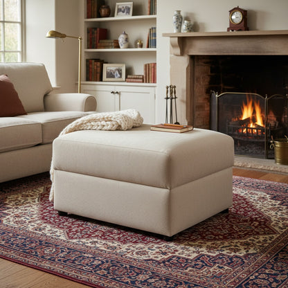 Mirabel Mocha Brown Fabric Storage Footstool