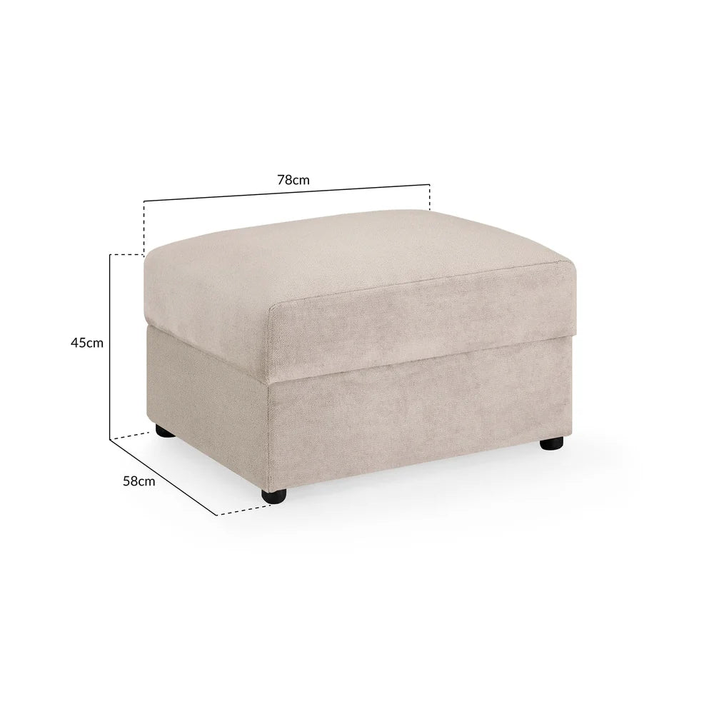 Mirabel Mocha Brown Fabric Storage Footstool