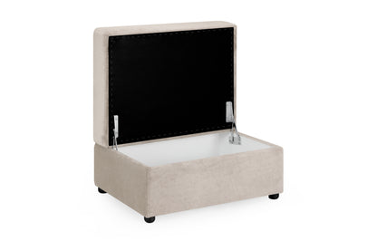Mirabel Mocha Brown Fabric Storage Footstool