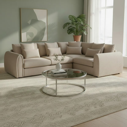 Mirabel Mocha Brown Fabric Right Hand Facing Corner Sofa
