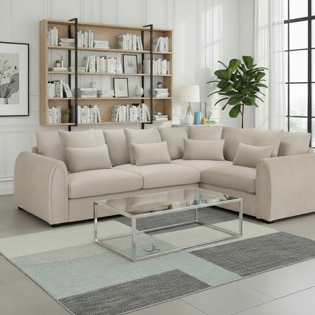 Mirabel Mocha Brown Fabric Right Hand Facing Corner Sofa