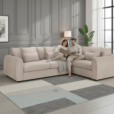 Mirabel Mocha Brown Fabric Right Hand Facing Corner Sofa