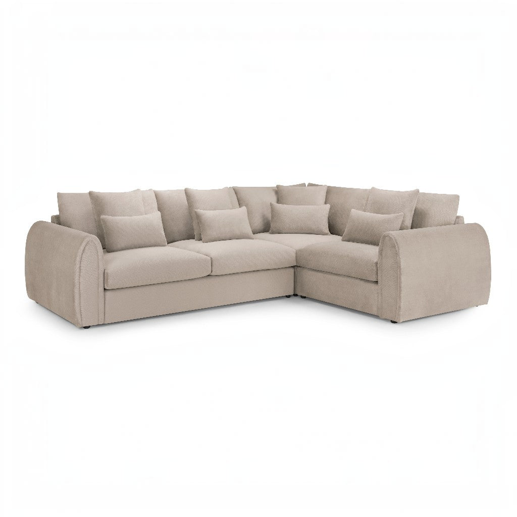 Mirabel Mocha Brown Fabric Right Hand Facing Corner Sofa