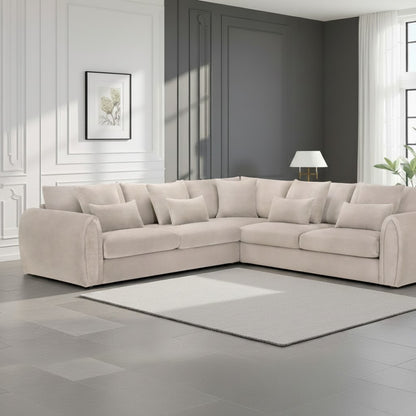 Mirabel Mocha Brown Fabric Large Corner Sofa