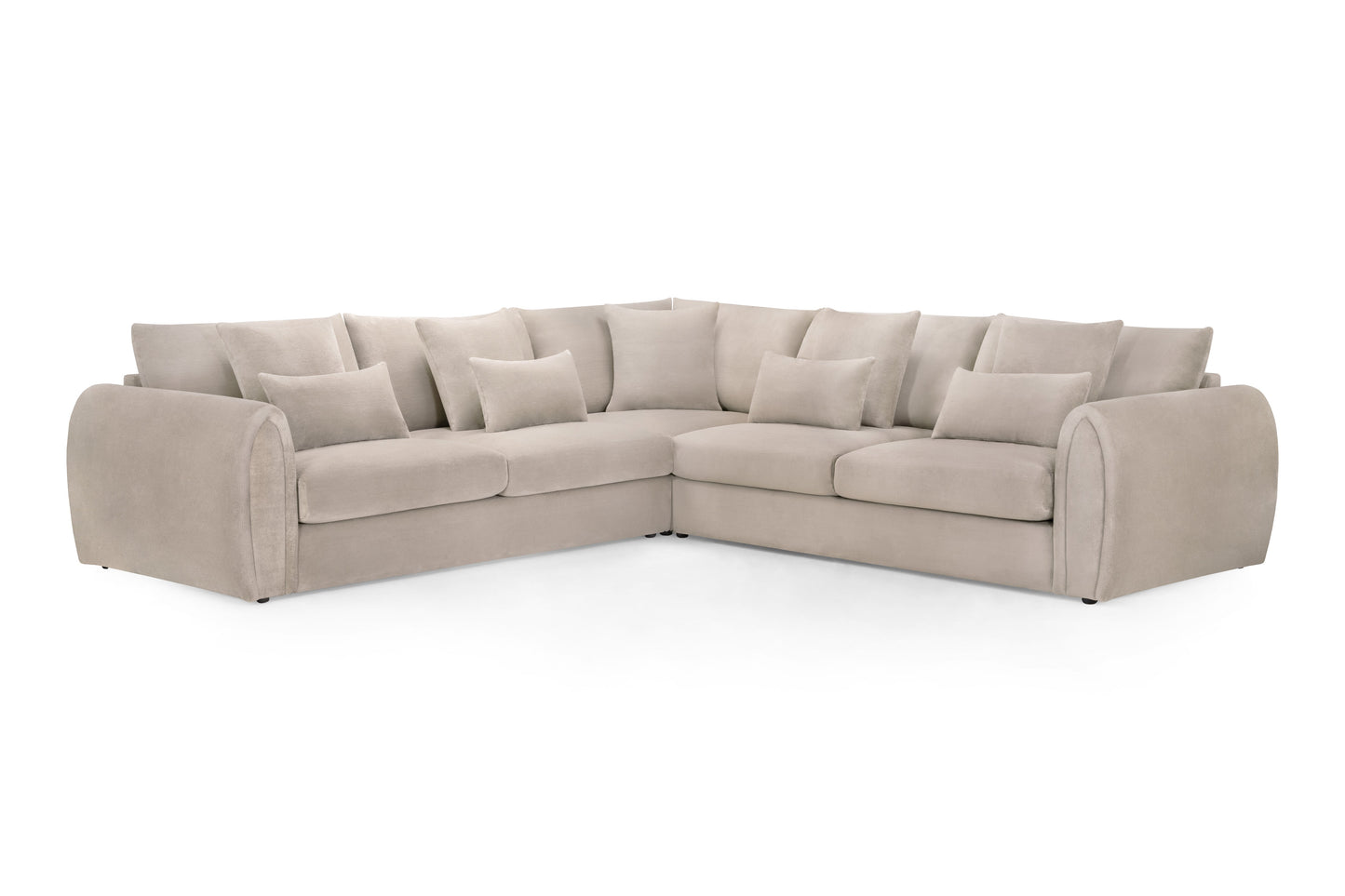 Mirabel Mocha Brown Fabric Large Corner Sofa