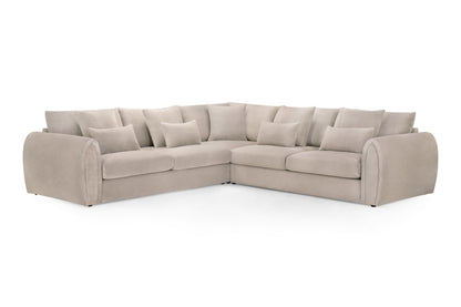 Mirabel Mocha Brown Fabric Large Corner Sofa