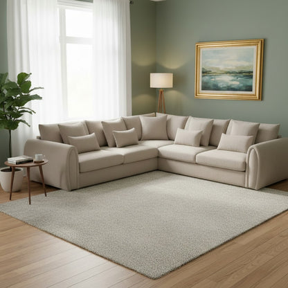 Mirabel Mocha Brown Fabric Large Corner Sofa