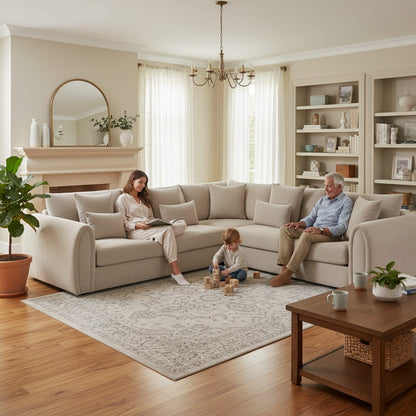 Mirabel Mocha Brown Fabric Large Corner Sofa
