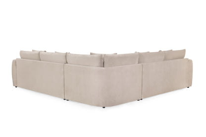 Mirabel Mocha Brown Fabric Large Corner Sofa