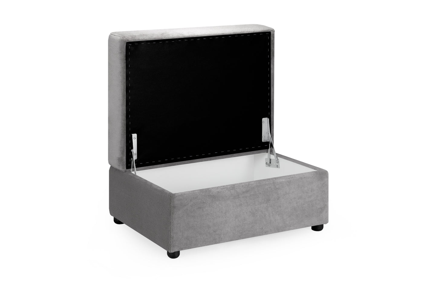 Mirabel Grey Fabric Storage Footstool