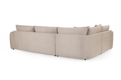 Mirabel Mocha Brown Fabric Left Hand L-Shape Corner Sofa