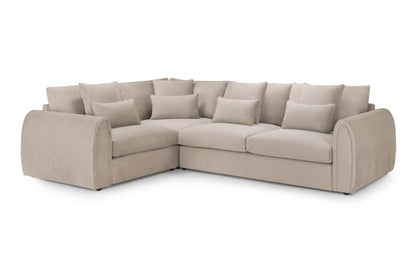 Mirabel Mocha Brown Fabric Left Hand L-Shape Corner Sofa
