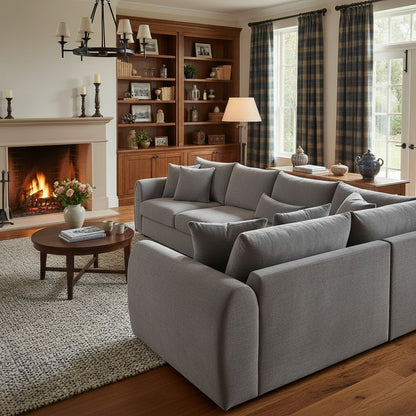 Mirabel Grey Fabric Large Corner Sofa