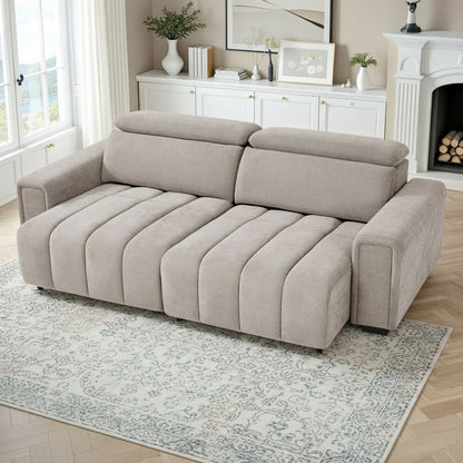Molly Electric Sofabed Beige Fabric 3 Seater Sofa