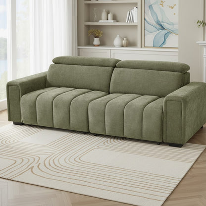 Molly Electric Sofabed Green Fabric 3 Seater Sofa
